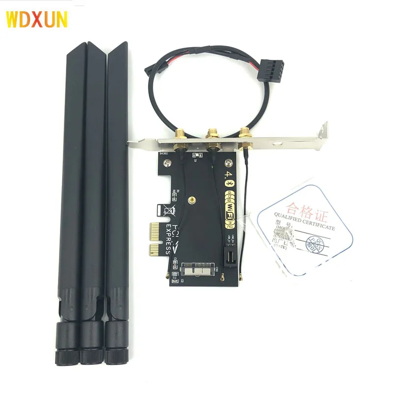 mini pci-e network card for desktop pci-e converter adapter for 7260hmw AX200  BCM94060CD wifi bluetooth desktop WIFI PC CARD