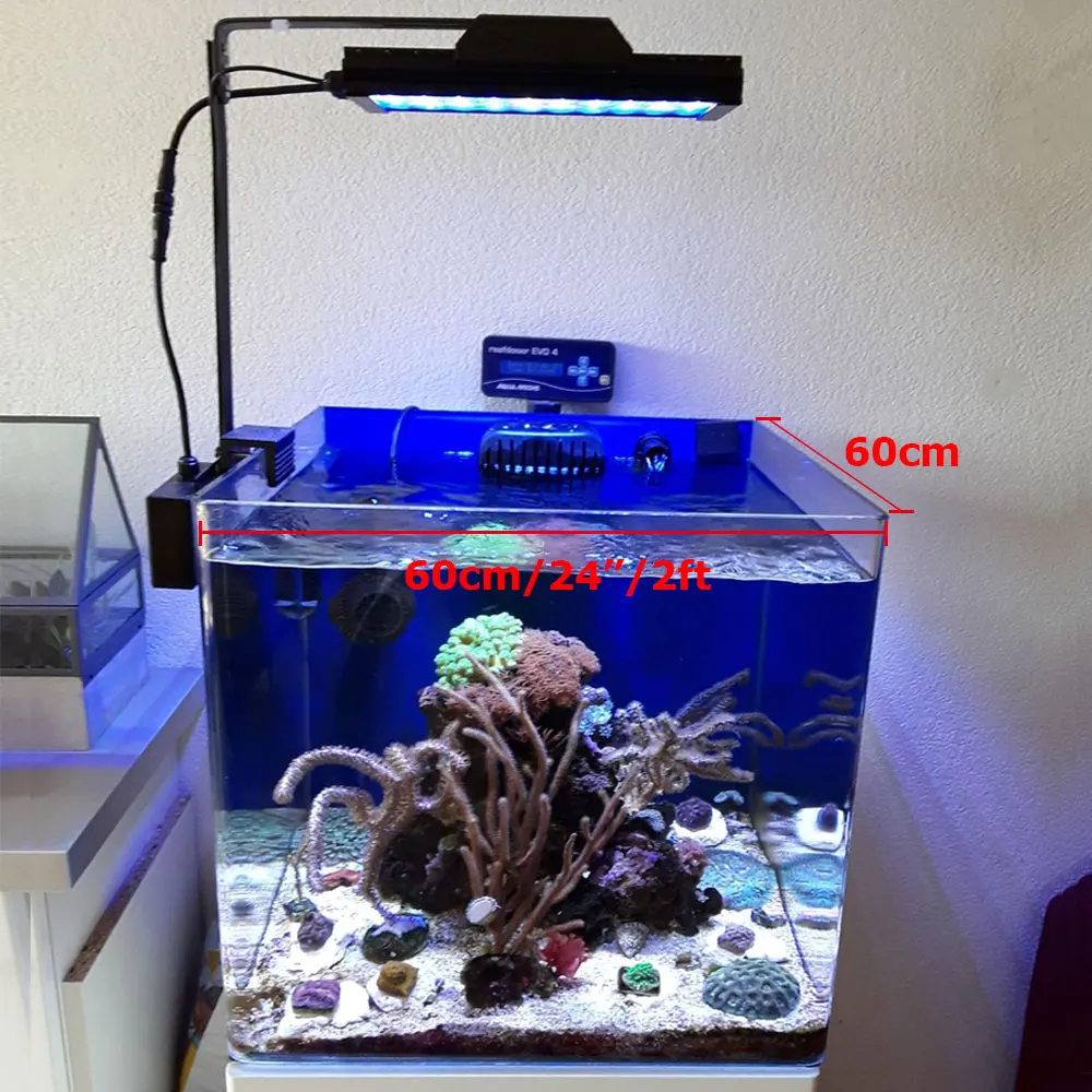 PopBloom-LED Aquarium Lights, Full Spectrum Lamp, Marine Coral Reef Aquarium Lighting, Sunrise and Sunset, 40-60cm