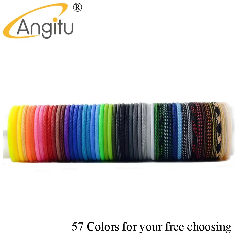 Angitu 57Colors 4mm Round Tight Braided PET Expandable Sleeving Cable Wire Sheath-10m