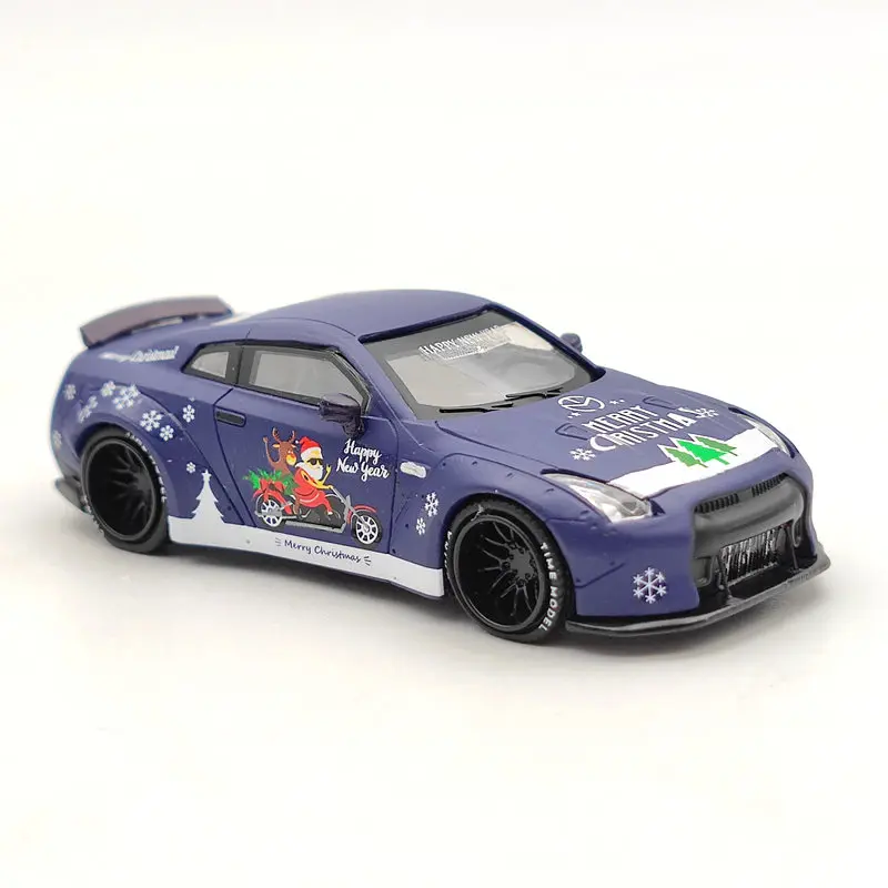 الوقت نموذج 1/64 ل N ~ an GTR R35 عيد الميلاد ديكاست اللعب نماذج السيارات سبيكة السيارات جمع الأرجواني هدايا السنة الجديدة