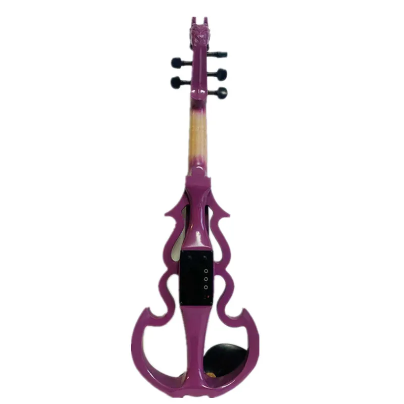 Carved dragon scroll song Brand Purple 5strings 4/4 electric violin,solid wood