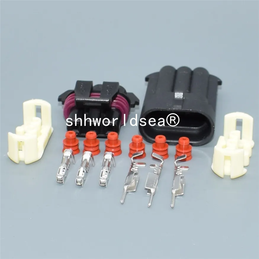 2/100Sets 3Pin 1.5MM Male Female Auto Waterproof Electrical Connector Plug Bearing Position Sensor Connector Fuse Box 12059595