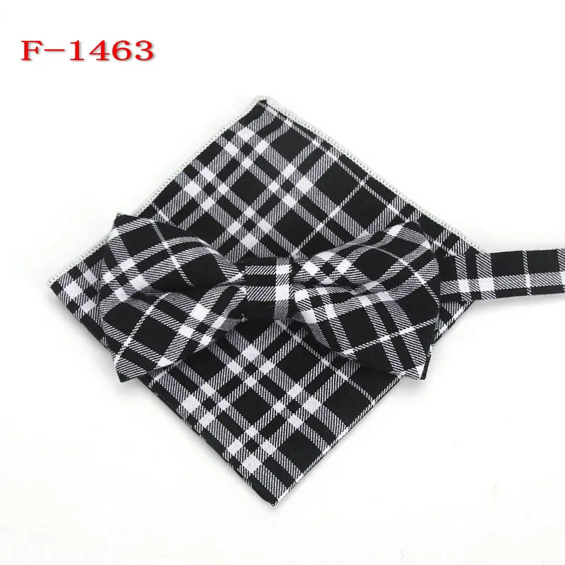 Kasure Pria Inggris Klasik Kotak-kotak Dasi Kupu-kupu Saputangan Set Sempit Rajutan Santai Tartan Inggris Bow Tie Set