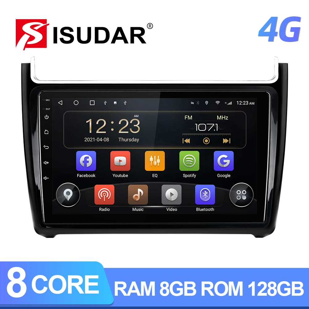 

ISUDAR T72 QLED Android 10 Car Radio For VW/Volkswagen/POLO Sedan 2009-2017 Car Multimedia RAM 8GB 4G Camera DSP carplay No 2din