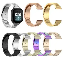 Metal Strap For Fitbit Versa 3 4 Smart Watch Wristband Stainless Steel Loop Clasp For Fitbit Sense 2/Versa 3 Lite Bracelet Band