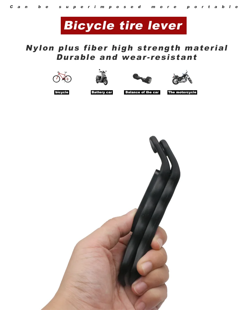 2 Pcs Bicycle Tire Lever Lightweight Portable Tyre Pry Bar Crowbar MTB Bike Wheel Repair Tool Tire Opener Remover Cycling Tools