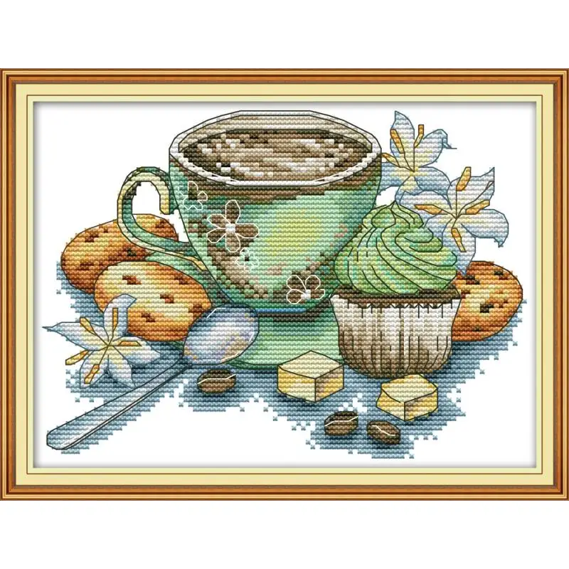 Vari fiori tazza di tè serie count punto croce kit DMC 14CT11CT tela di canapa del ricamo kit cucito FAI DA TE decorazione della casa della pittura