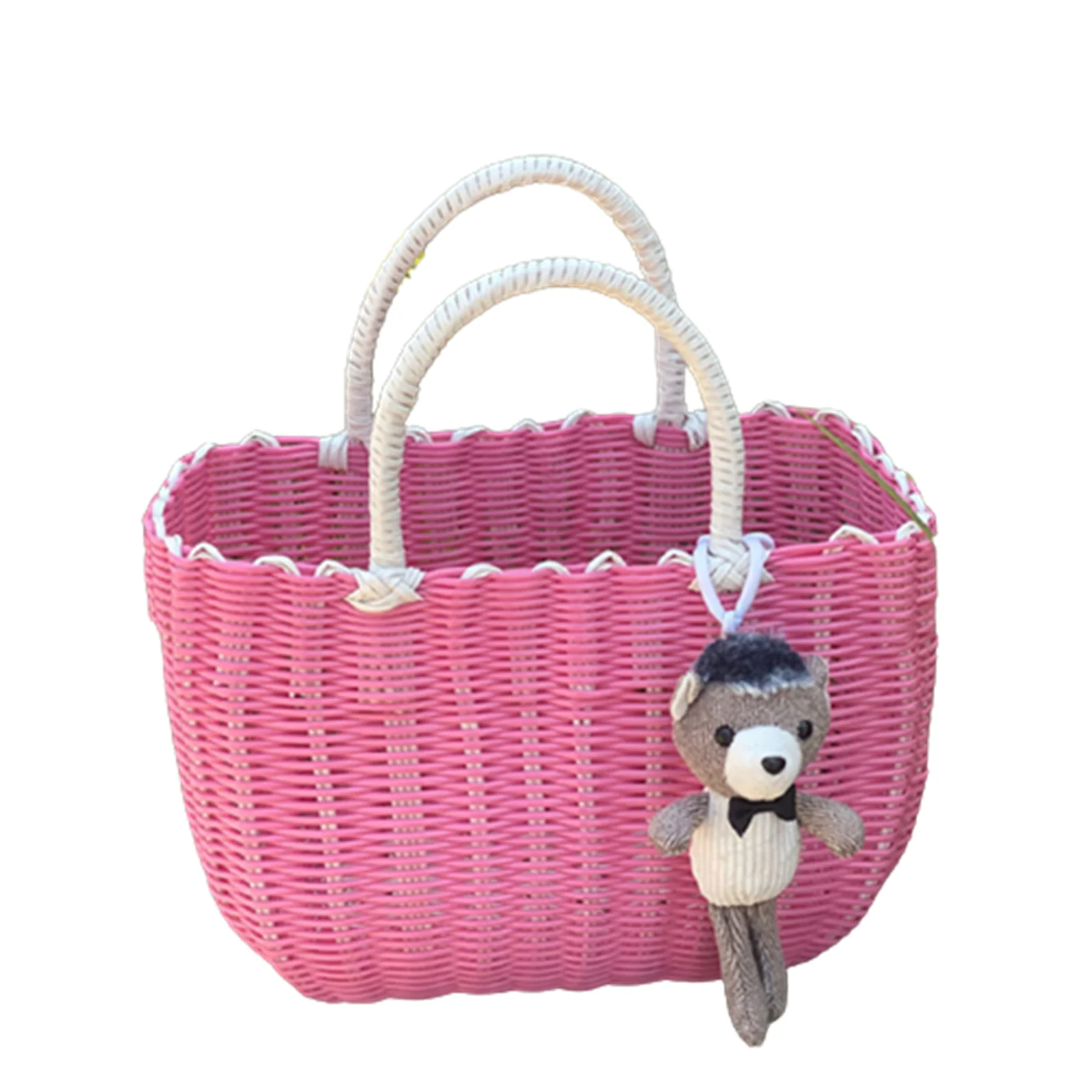 Newly Handmade Basket with Handle Camping Picnic Basket for Wine Flower Shopping Storage Hamper Kitchen Organizer Home Decor