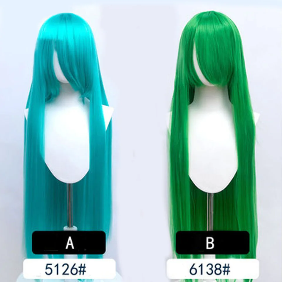 AOSI 100 cm lange gerade Cosplay-Haar-Synthetik-Perücke, Schwarz, Weiß, Rot, Rosa, Braun, Gold, Blau, Damen, hitzebeständig, Anime-Perücken – Detail 12