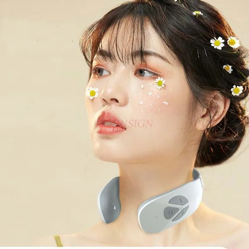 Neck Massager Smart Neck Vibration Neck Protector Current Pulse Massager Neck Hanging Cervical Spine Apparatus Fits Lightweight