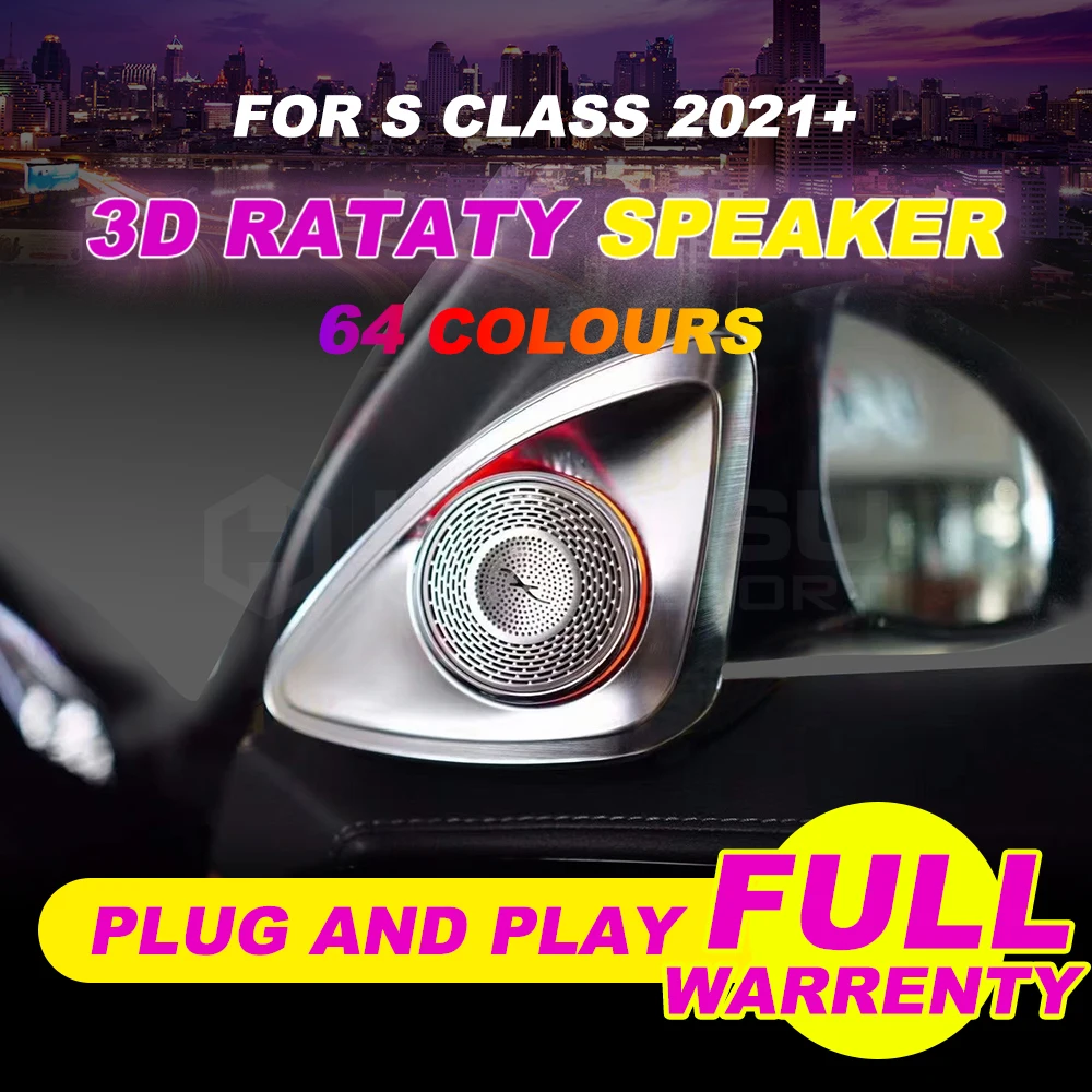 64 colors 3D Rotaty tweeter For S class W223 year 2021+ BO tweeter interior car accessories Synchronized with ambient light