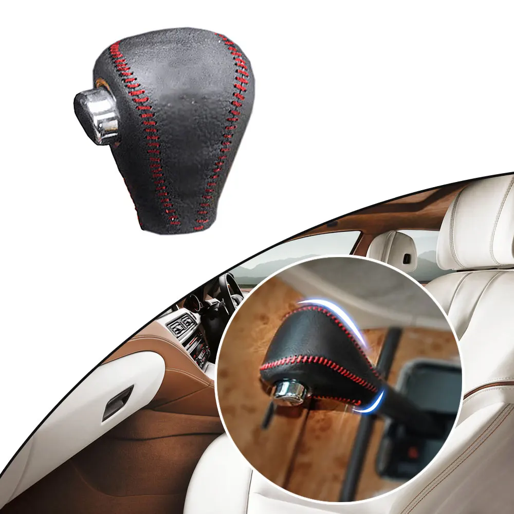 Muchkey Leather Gear Knob Stick Covers AT For Honda·CIVIC CR-V XR-V NSX JAZZ HR-V ACCORD CITY Non-slip Automatic Shifter