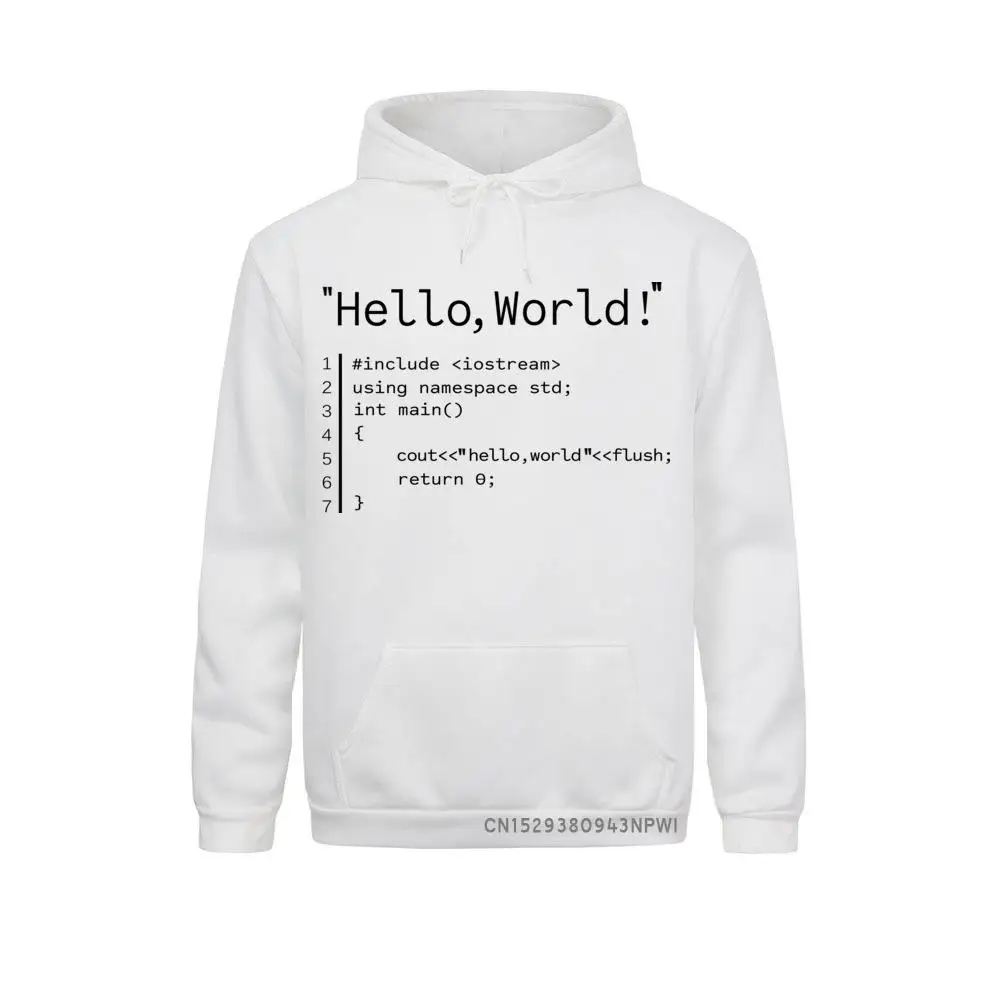 

Hello World Hoodie Funny Birthday Gift For Men Dad Father Husband Boyfriend Geek Team Programmer Long Sleeve Costume Sweatshirts