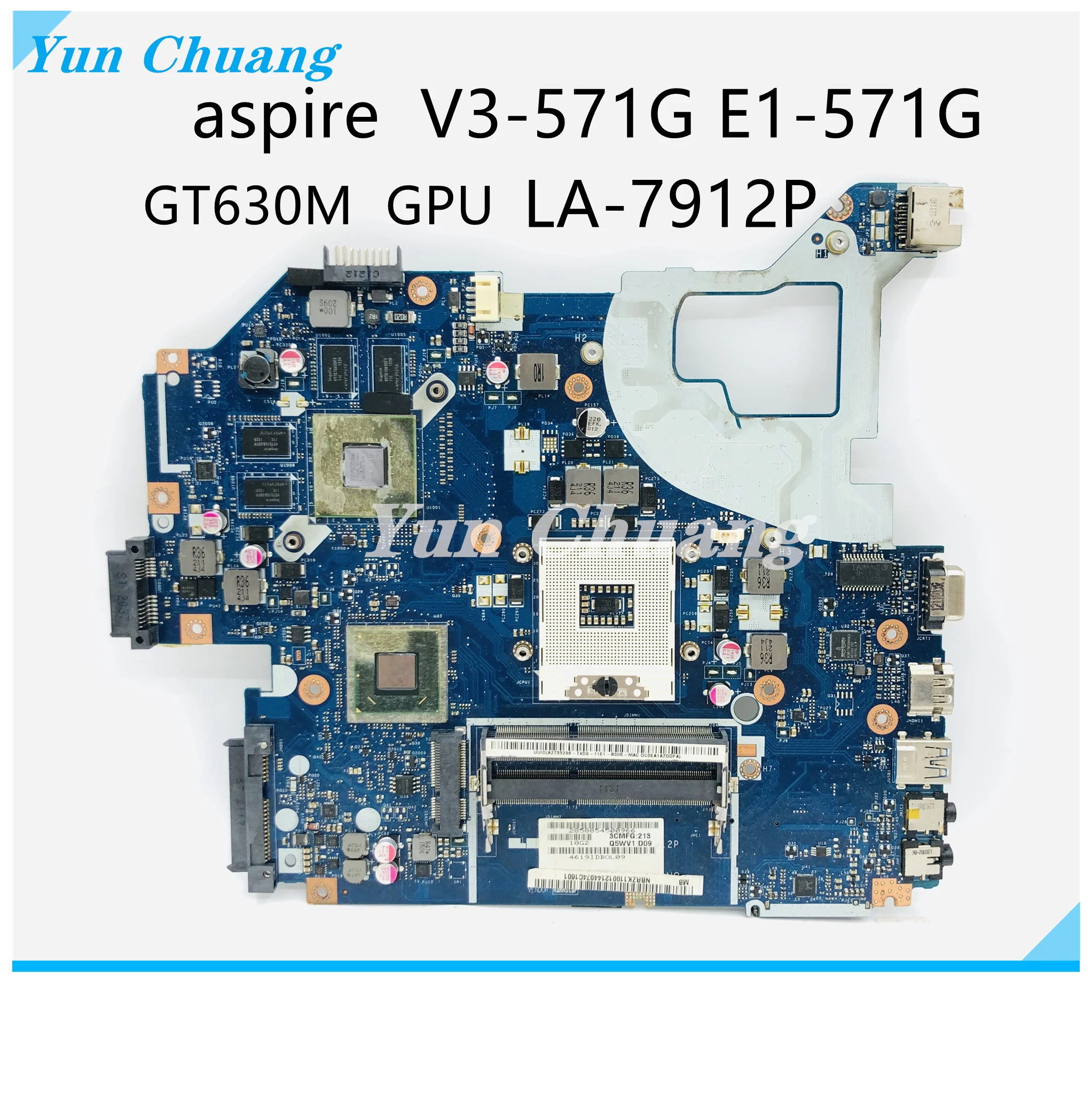 

Q5WVH LA-7912P Laptop motherboard For ACER Aspire E1-571 E1-571G V3-571G V3-531G Mainboard GT630M GPU HM77 DDR3 100% test work