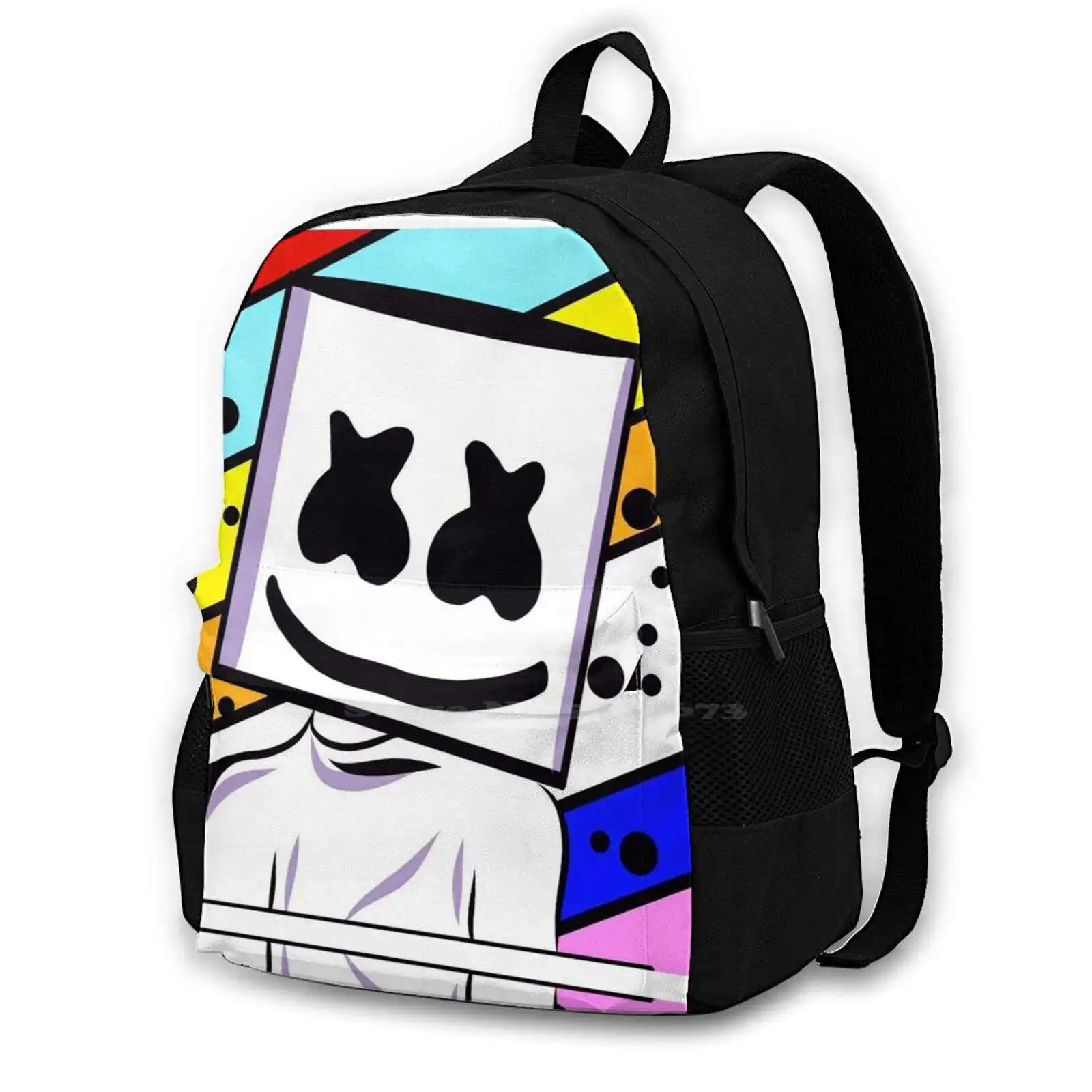 Pattern Design Bagpack School Bags Pop Star Cool Trendy Trending Stylish Kids Funny Smiling Eyes Smile