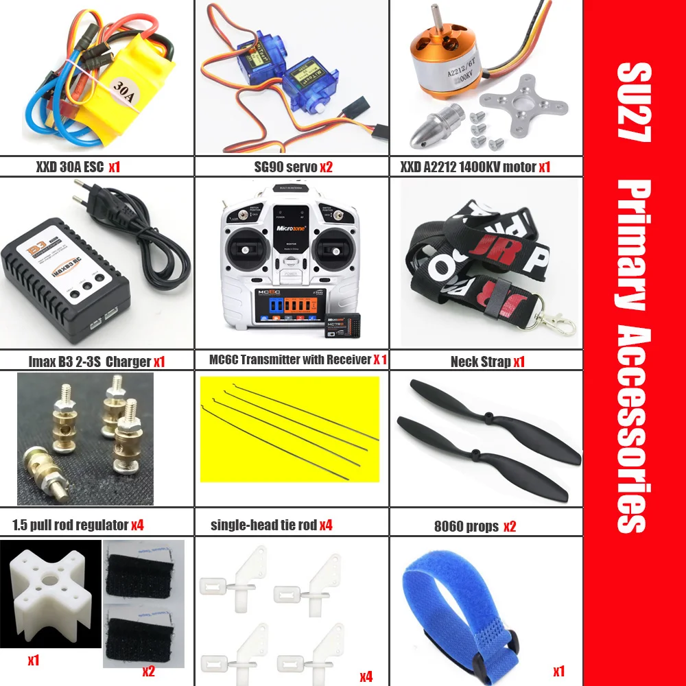 

Original 100% Brand New Microzone MC6C Transmitter with Receiver and Structure Parts For Fixed Wing Model Su27 RC Airplane