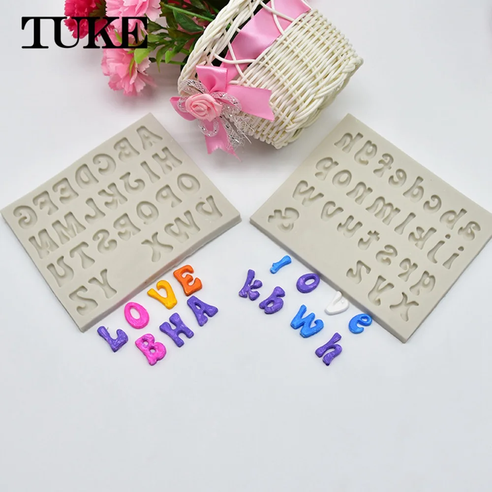 Many Lovely English Letter Number Silicone Mold Cupcake Jelly Candy Fondant Cake Decoration Baking Tool Chocolate Figure Moulds