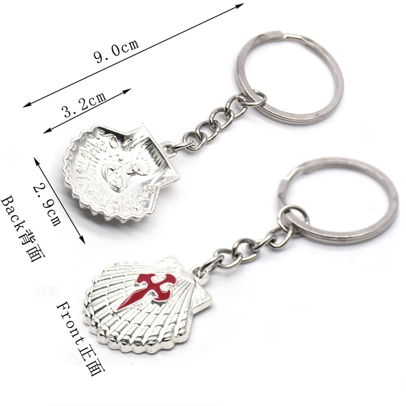 QIGO Metal Enamel Cross Shell Key Chain Religious Jewelry Gifts