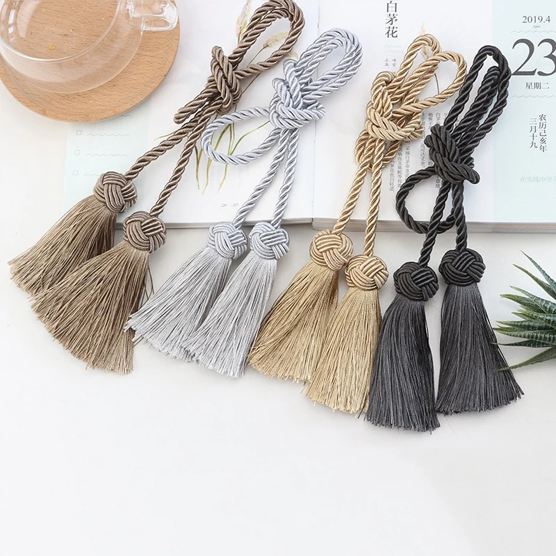 1Pc Tassel Curtain Tieback Room Accessories Curtain Holder Buckle Rope Handmade Weave Tassel Fringe Bandage Home Decoration