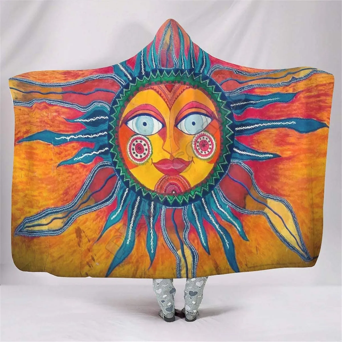 

Sun Tarot 3d Printed Hooded Blanket Adult Kids Sherpa Fleece Blanket Cuddle Offices in Cold Weather Gorgeous 03