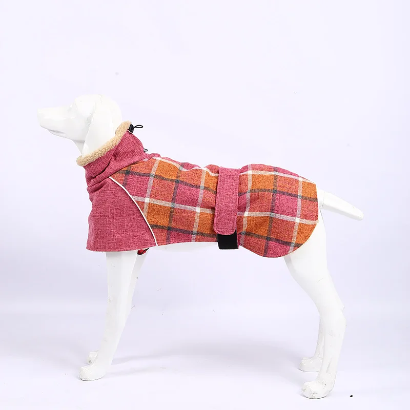 Plaid Wool Coat for Greyhound Greyhound, Reflective Cold-Proof Clothes, Suitable for Autumn and Winter