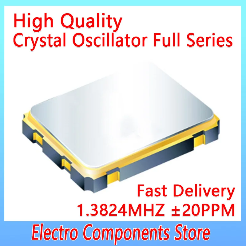 4Pin 2520 2.5*2.0mm 1.3824MHZ Quartz Crystal Oscillator SMD Chip Active Crystal Oscillator OSC 1.8V ±20PPM Low Power Consumption