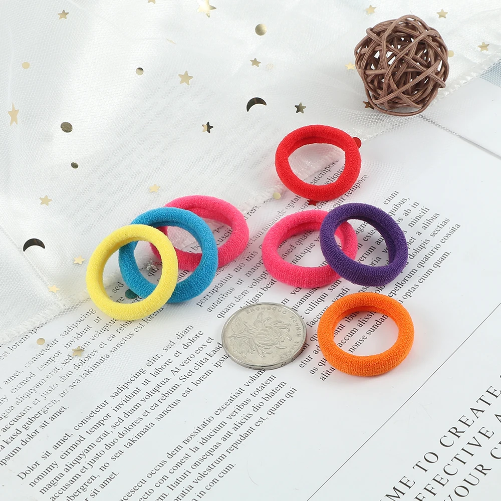 20Pcs/Set Baby Kids Small Candy Solid Hair Bands Lovely Girls Colorful Nylon Elastic Hair Rope Scrunchies Sweet Hair Accessories