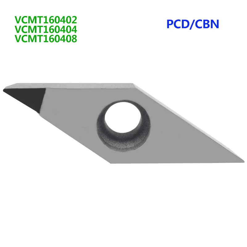 1PC PCD CBN  Insert VCMT160402 VCMT160404 VCMT160408 CNC Lathe Turning Diamond Inserts VCGT Carbide Lathe Machining Cutter Tool