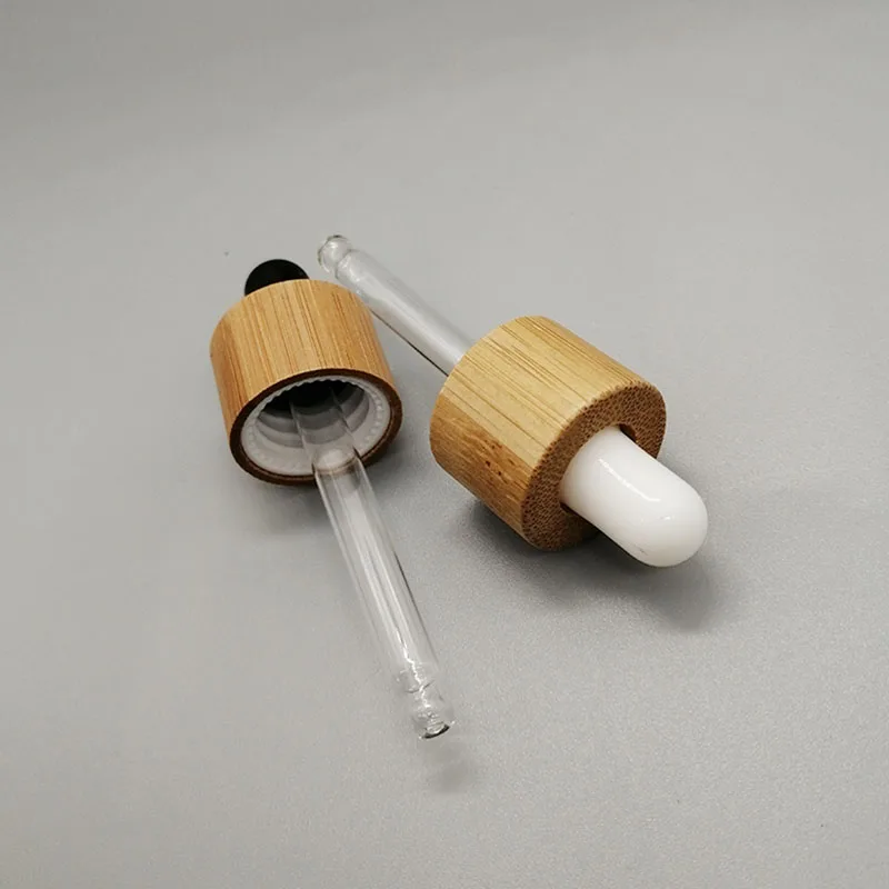 18mm cosmetic glass bottle dropper cap ecofriendly wooden bamboo cover pipetting lid essential oil bottles top 18/415