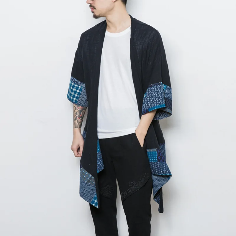 Summer Cardigan Male Japanese Haori Men Fashion Harajuku Style Streetwear Traditional Clothing Cardigan Shirts Top Loose Outfit