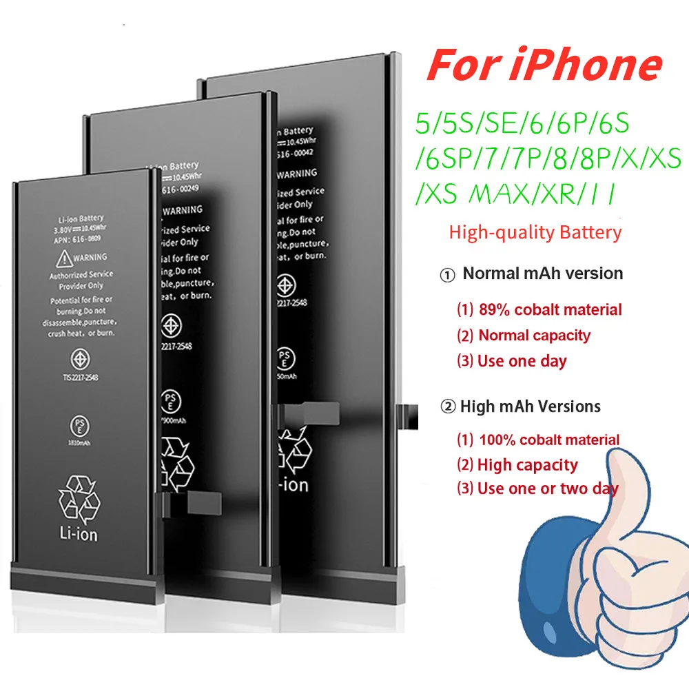 brand new Zero-cycle High-quality Battery For iPhone 6 6S 6Plus 6SPlus  Mobile Phone With Free Tools Sticker