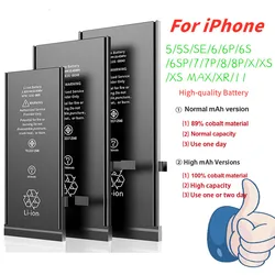 Phone Battery For iPhone 6 6S 7 8 Plus X XR Xs XSMax 11 11Pro 11 12 13 14 15 Pro Max  14 15  Mobile Phone Battery With Free Tool