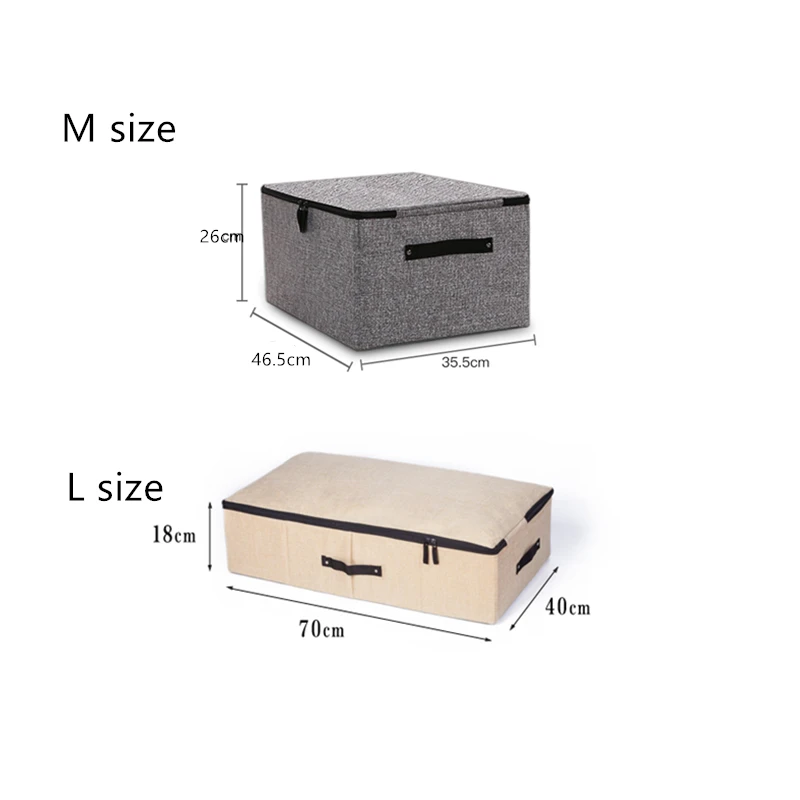 Japan Style Closet Organizer with Zipper Cover Linen-Like Clothes Storage Box Home Wardrobe Organizer Sweaters and Underwear Box