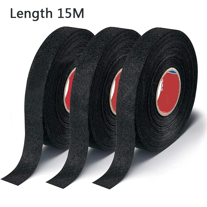 15 Meter Heat-resistant Flame Retardant Tape Coroplast Adhesive Cloth Tape For Car Cable Harness Wiring Loom Protection Tape