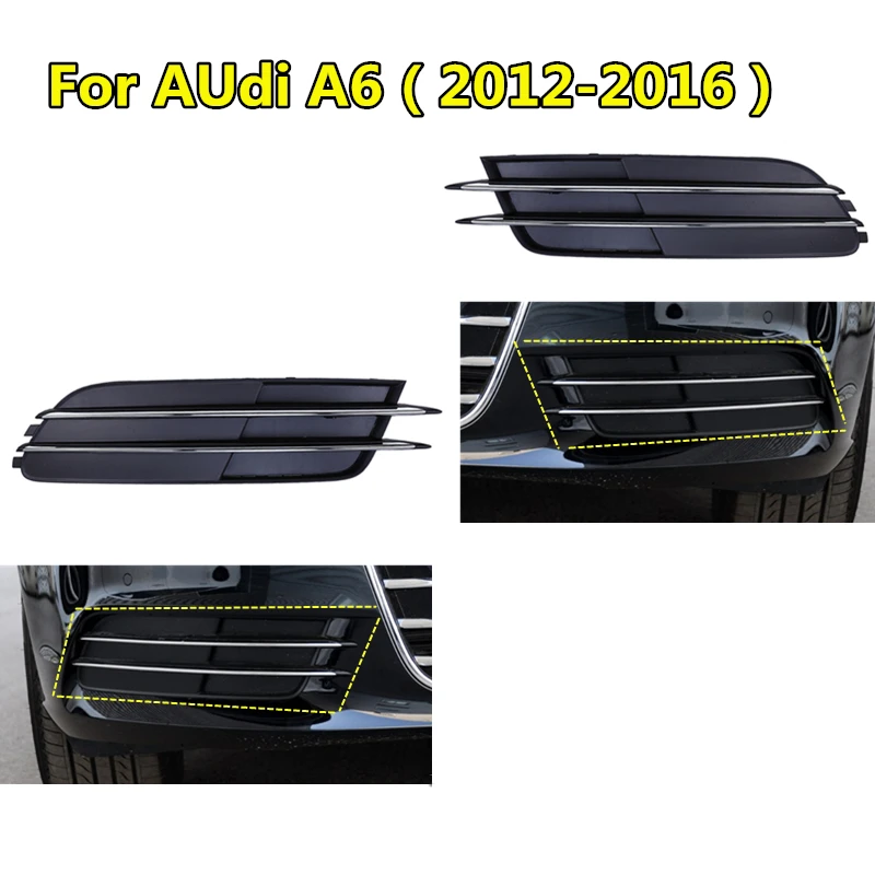 2個フォグランプカバー改築車フロントロアグリルアウディA6 C5 A6L前衛1998 abs replacemレーシンググリル