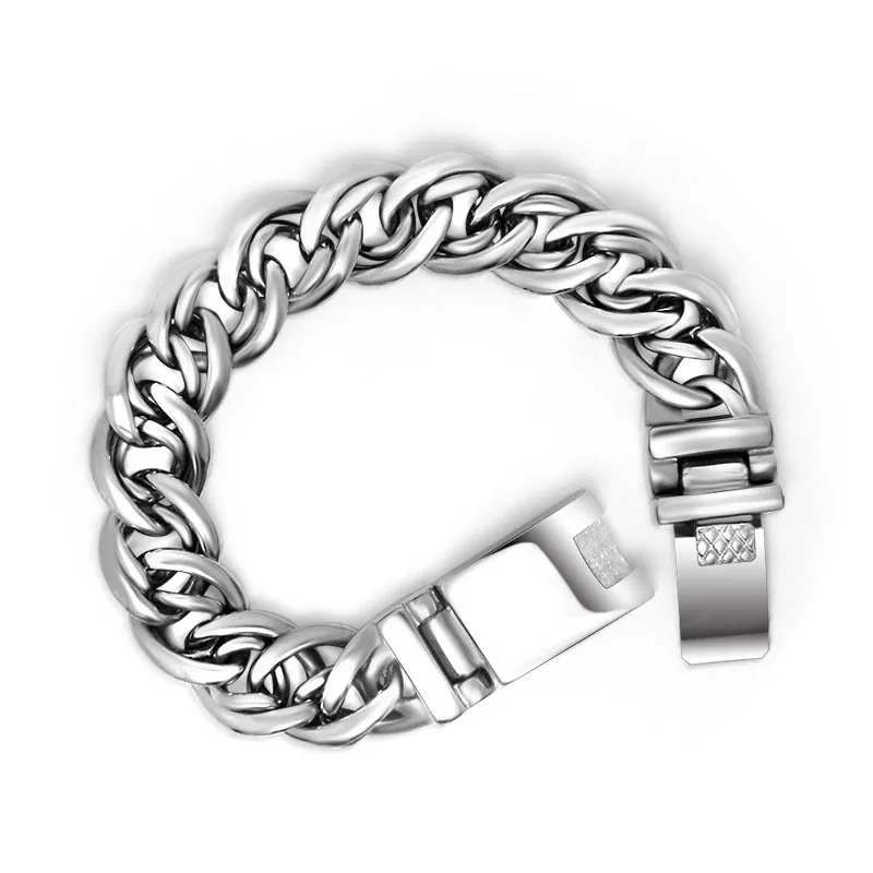 

Simple double smooth stainless steel bracelet fashion tide men's bracelet titanium steel buckle bracelet accessories brazalete