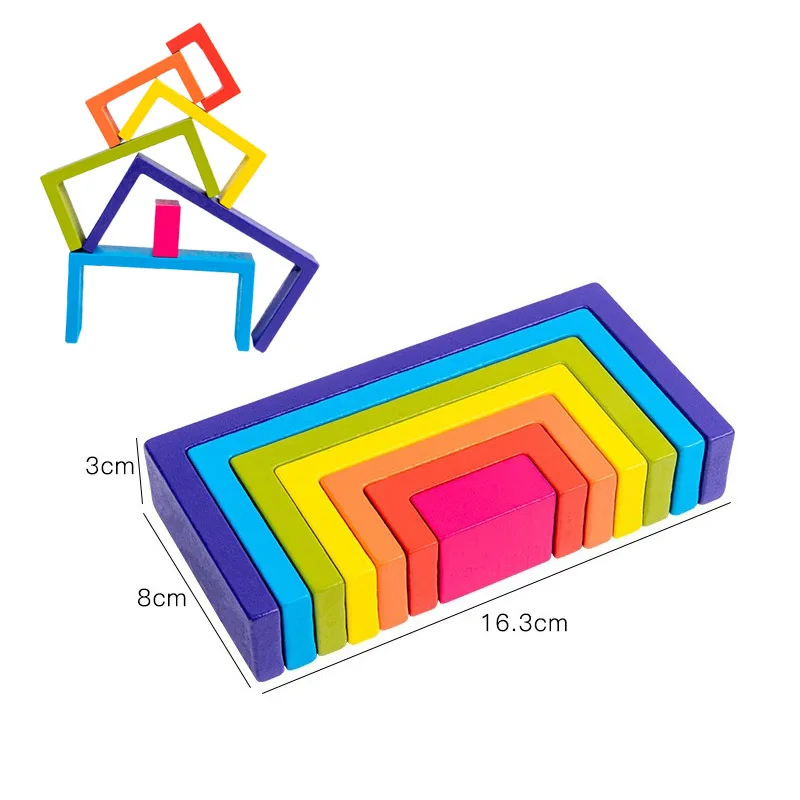 

Wooden Square Rainbow Stacker Building Stacking Game Montessori Puzzles Wood Rainbow Blocks Kids Rainbow Montessori Wooden Toys