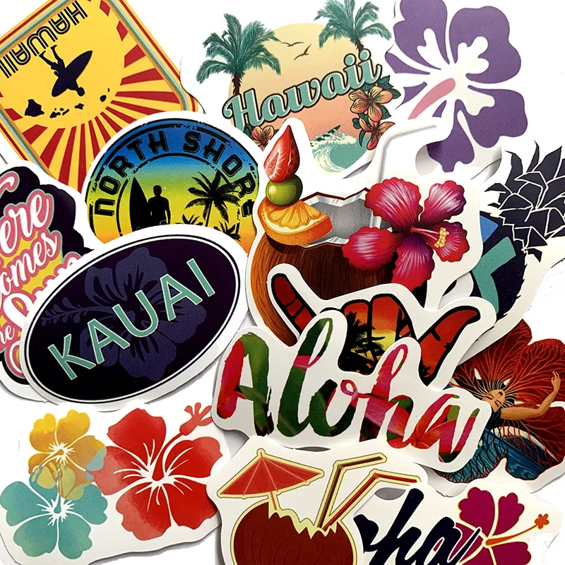 10/30/50Pcs Retro Hawaii Stickers Waterproof Decal Laptop Motorcycle Luggage Snowboard Fridge Car Sticker