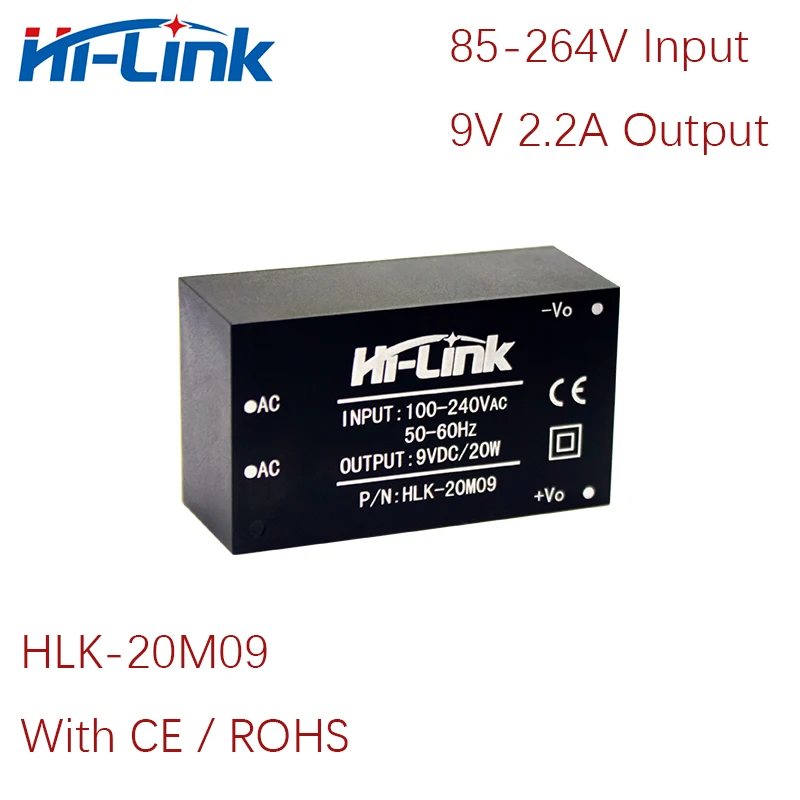 Free Ship 5pcs/lot 220V 110V to 9V 2.2A HLK-20M09 Shenzhen Hi-Link Manufacturer AC DC power supply