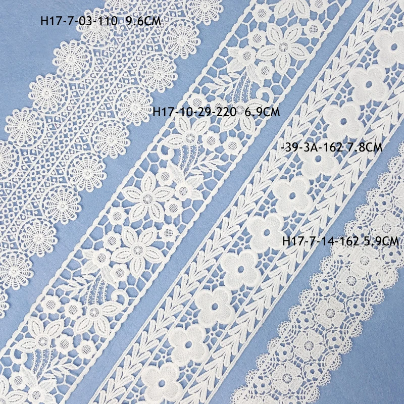 

High Quality 10YARD White Silk Embroidered Lace Ribbon Milk Lace Fabric Sewing Applique Lace Wedding DIY