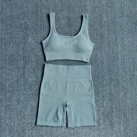 WAREBALL 2PCS Women Yoga Set Gym Set Sexy Bra Seamless Sports Shorts Workout Running Clothing Gym Wear Athletic Sport Suit - Image 2