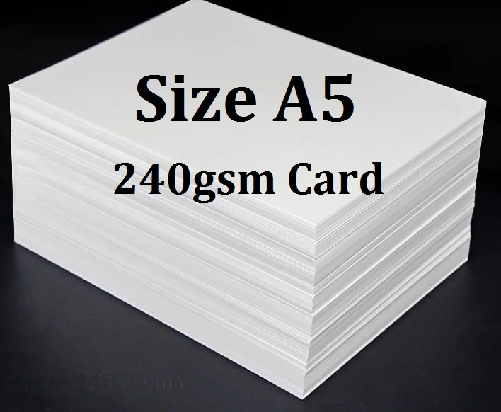 Size A5 White Matte Thick PAPER Card 240GSM Cardstock For Water Color Cardmaking - 10/20/50 You Choose Quantity