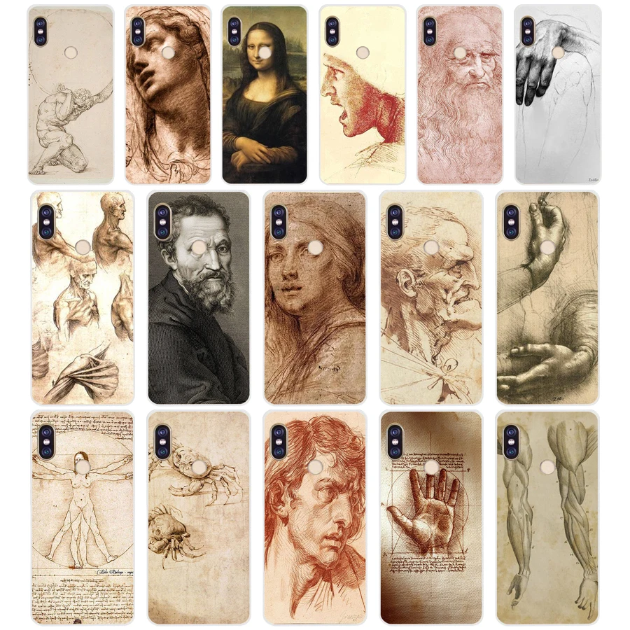 371F Italy leonardo da vinci art  painting Soft Silicone Tpu Cover phone Case for xiaomi redmi 5A 8 8A 5Plus note 5 5A 8 8t Pro