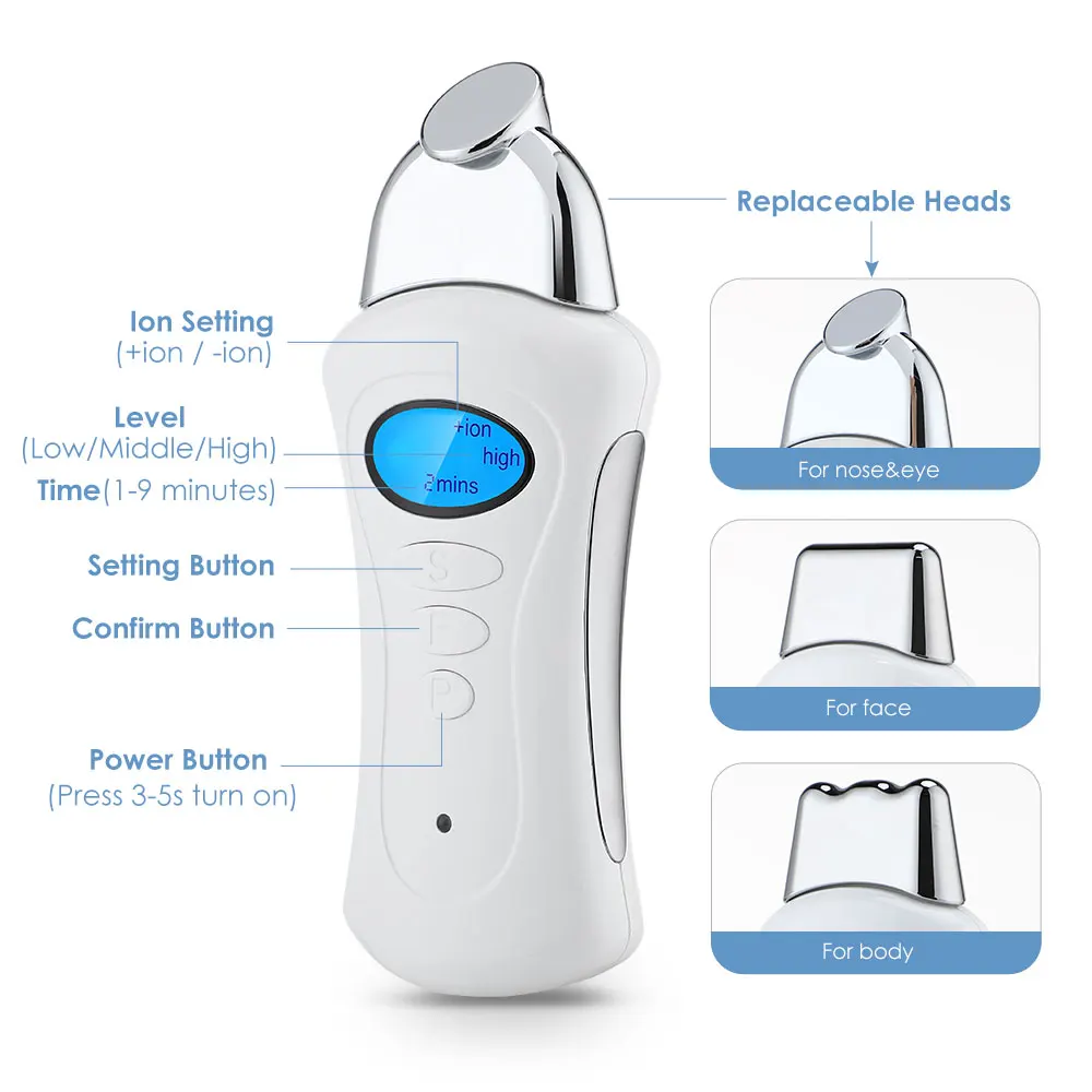 Galvanic Spa Facial Electroporator Handheld Skin Tightening Face Lift Microcurrent Galvanic Device Skin Care Facial Machine