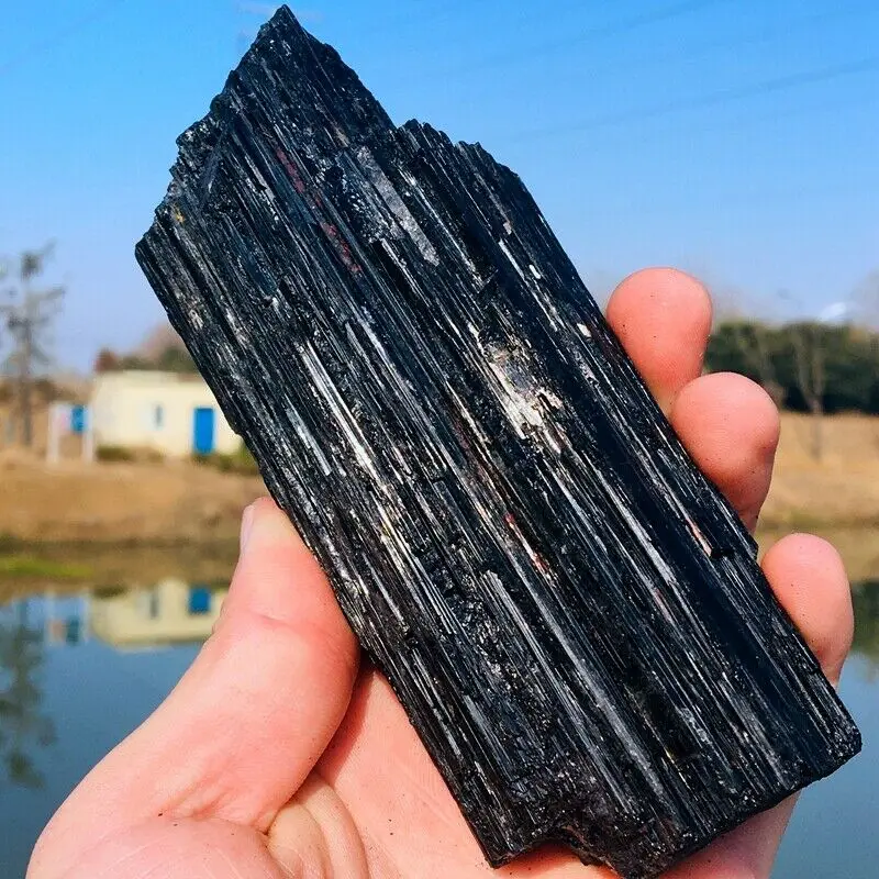 AAAA Natural Black Tourmaline Crystal Natural Quartz Raw Crystals Rock Mineral Specimen Energy Healing Stone Home Decoration view 3