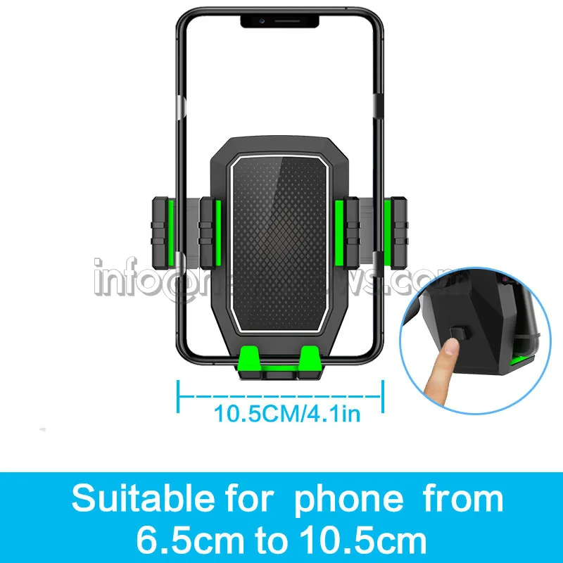 Adjustable Car Mobile Phone Holder, Large Suction Cup, 360 Rotation, Vehicle Windshield, Instrument Phone Stand for 4-7.2