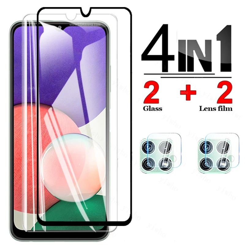 Tempered Glass For Samsung Galaxy A22 5G Screen Protector Camera Lens Film on For Samsung A22 4G A225G Protective a22 Glass