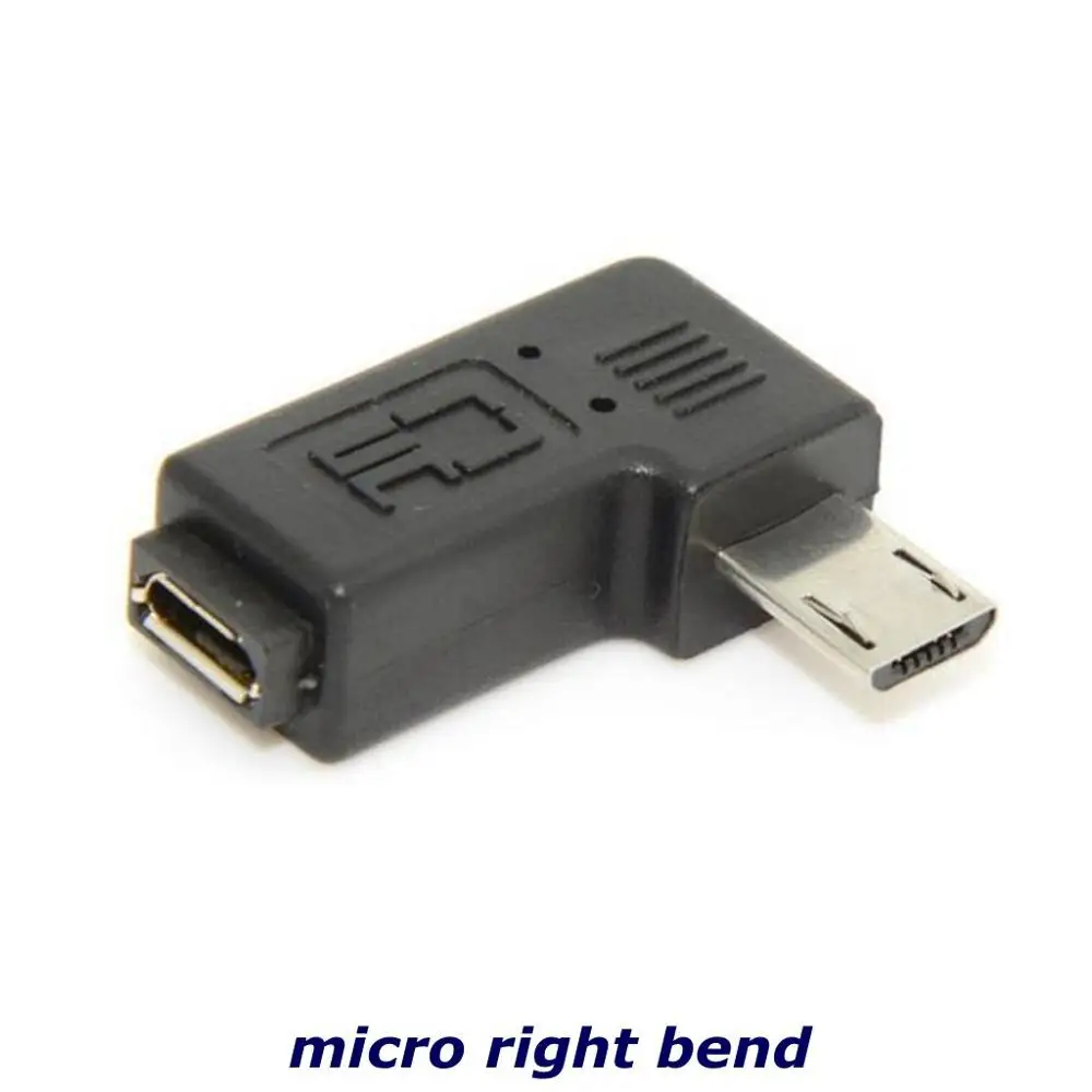 Mobile Phone Micro USB Male to Female Mini 5pin Female Male 90 Degree Adapter Charger Connector Converter Adapter Wholesale