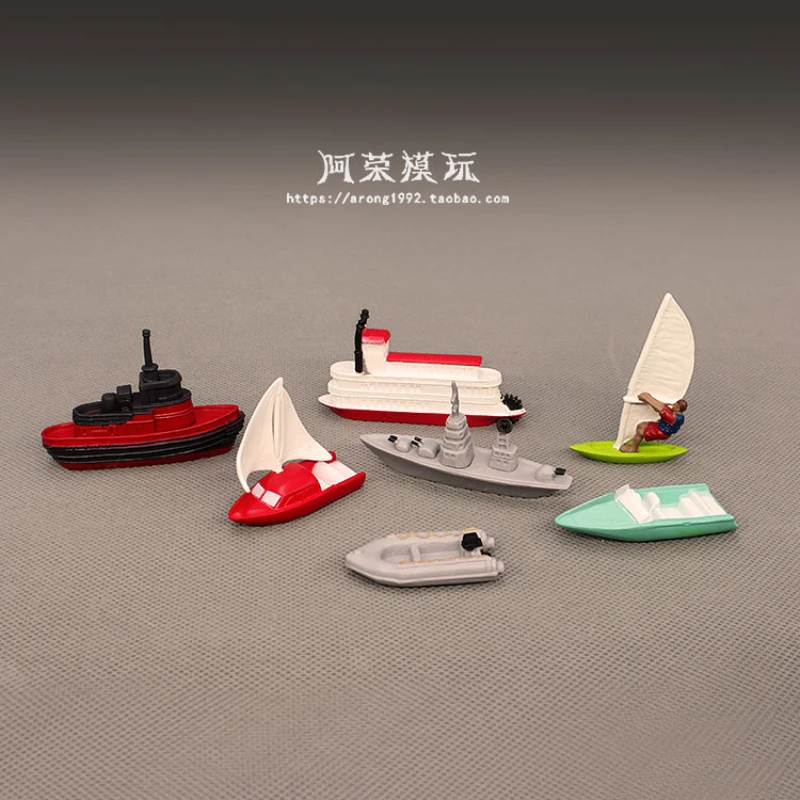 Miniatures Pirate Ship Sea Yacht Motorboat Submarine Freighter Ocean Boat Fairy Garden Decor Small Sailboat Figurine Toys