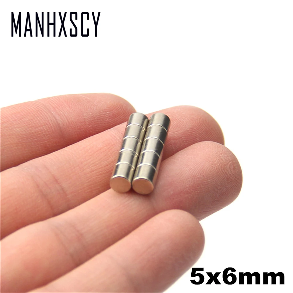 

50pcs Neodymium N35 Dia 5mm X 6mm Strong Magnets Tiny Disc NdFeB Rare Earth For Crafts Models Fridge Sticking magnet 5x6mm